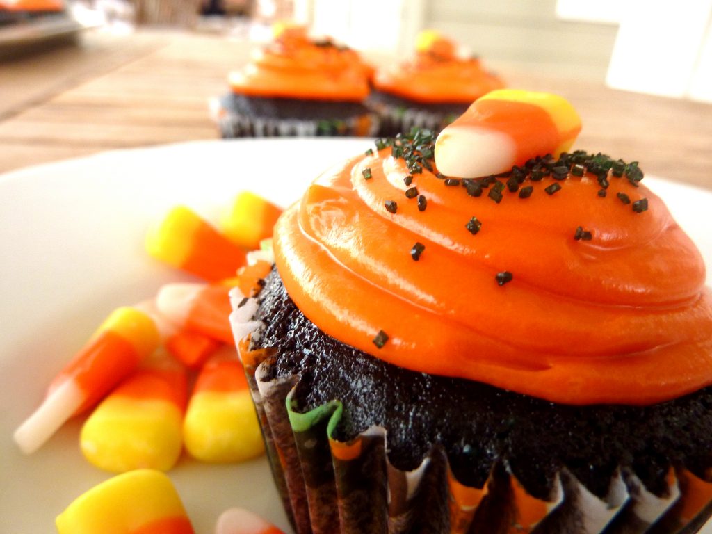 These "Black Velvet" Halloween Cupcakes are a spooky black version of the perfect red velvet cupcake, made especially for Halloween!
