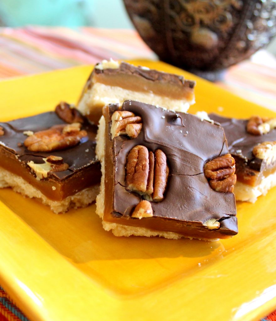 These Gooey Turtle Bars are crisp, buttery shortbread covered in a layer of gooey caramel, and topped with chocolate and pecans. Is there anything better?!