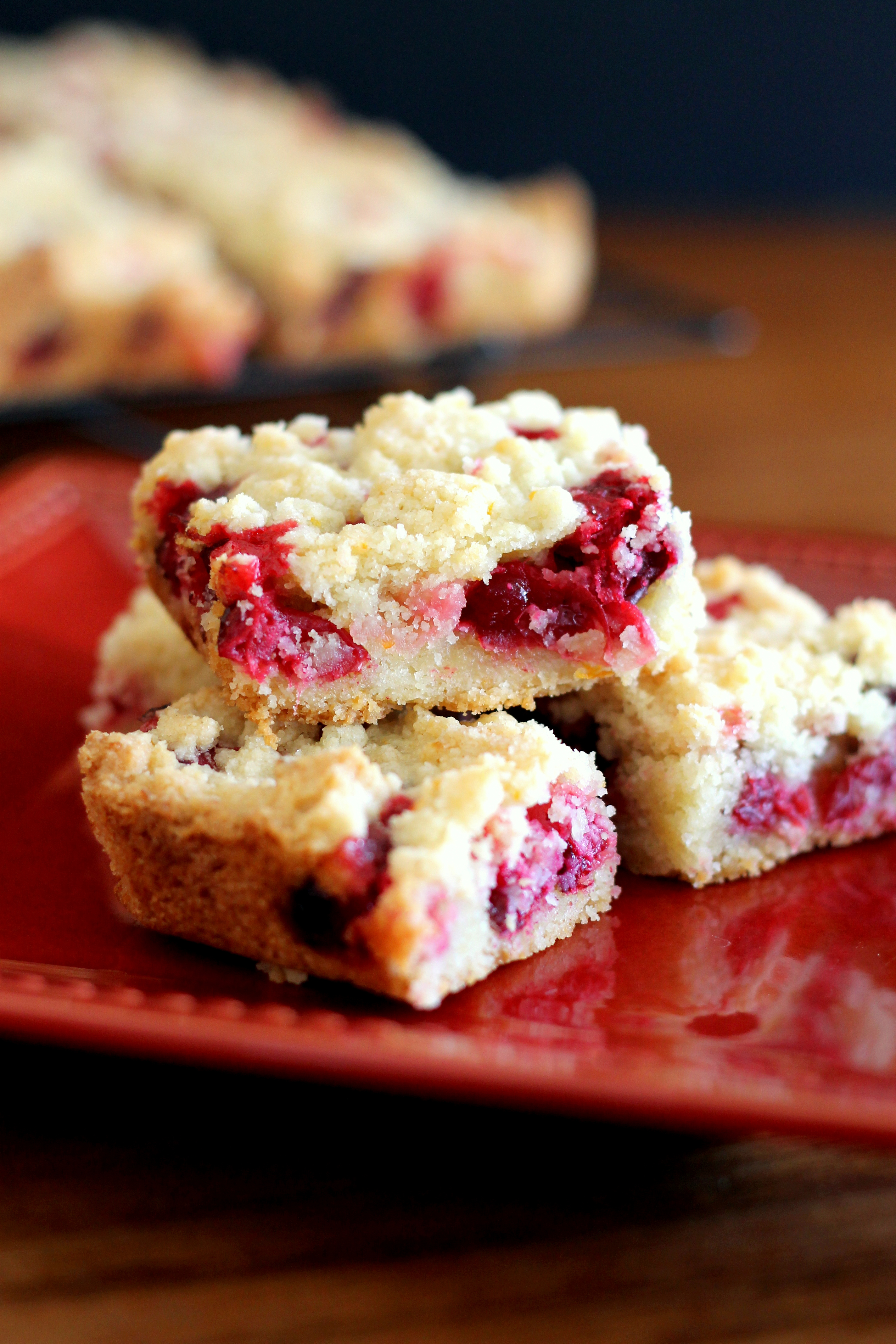 These easy Cranberry Crumb Bars are super portable, super delicious, and perfect for your holiday cookie platters!