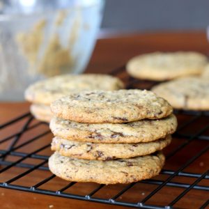 These Gluten-Free Chocolate Chip Cookies stay soft and chewy for days, and will satisfy your biggest cookie cravings! This quick recipe comes together in minutes.