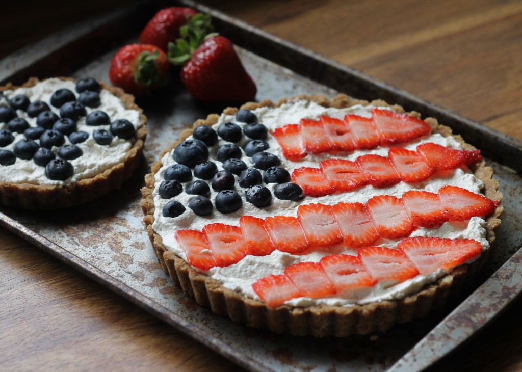 This Berry Tart is made with a rich Brown Butter Shortbread Crust, and has the berries in the shape of an American flag to celebrate the Fourth of July!
