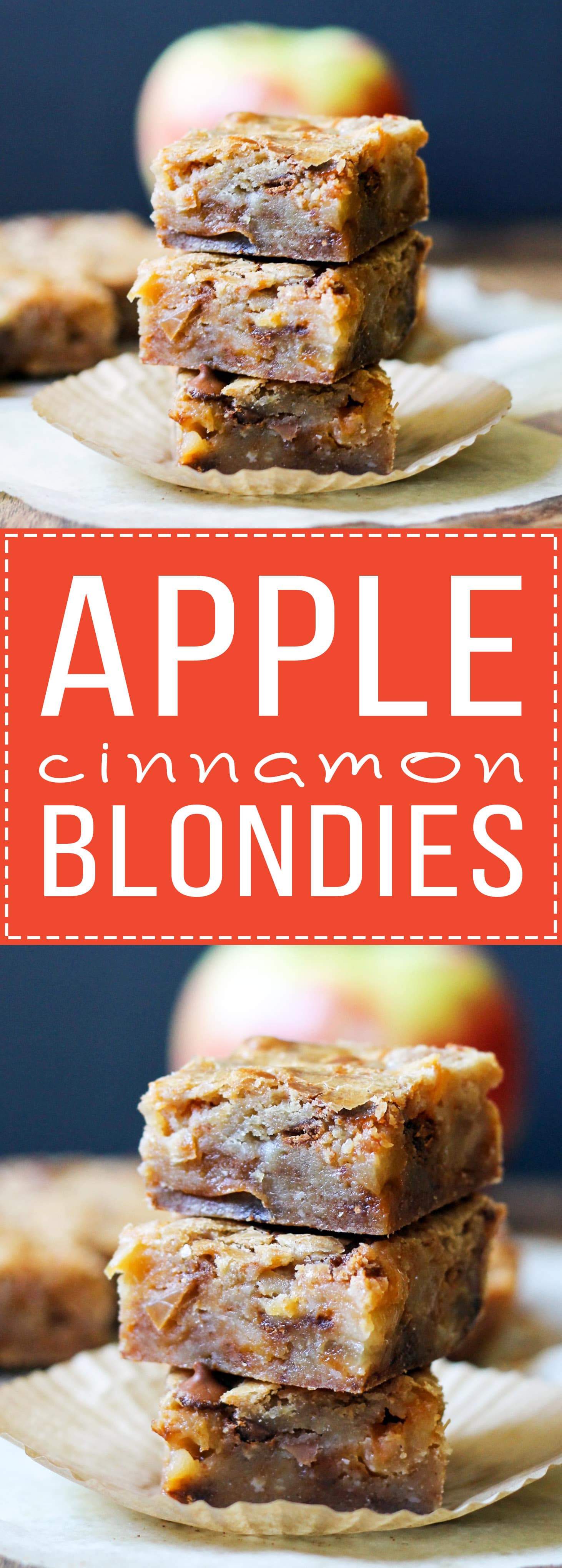These Apple Cinnamon Blondies have sautéed apples and cinnamon chips for the ultimate portable fall treat! This easy recipe comes together quickly and tastes like apple pie.