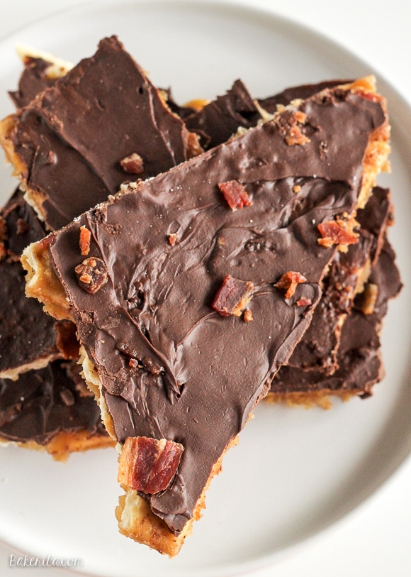 This Bacon Toffee is easy, delicious, and super addictive! Bacon adds a smoky, salty twist to a classic holiday favorite. Only five ingredients!