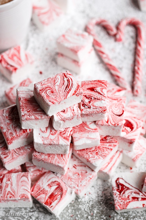 Making your own marshmallows is easier than you'd think! These Peppermint Marshmallows look gorgeous, taste 100x better than store bought, and make a great holiday gift. Be sure to save a few to enjoy in your hot cocoa!
