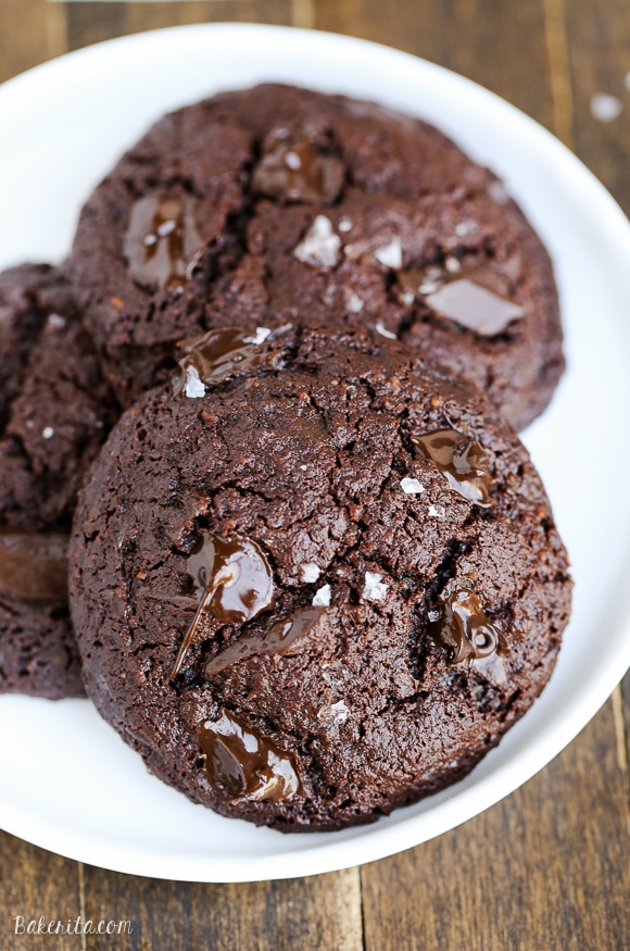 Even your most intense chocolate craving doesn't stand a chance against these Paleo Double Chocolate Cookies! These super chocolatey cookies are gluten free and refined sugar free.