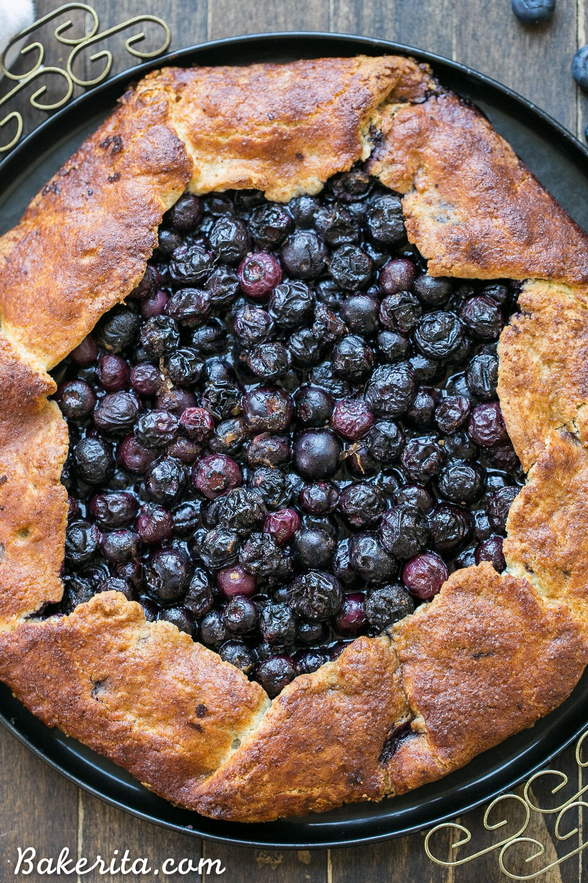 This Blueberry Galette is a delicious dessert that's easier to make than a pie, with the same fruity filling and super flaky crust. This healthier dessert is gluten free, Paleo-friendly, and refined sugar free.