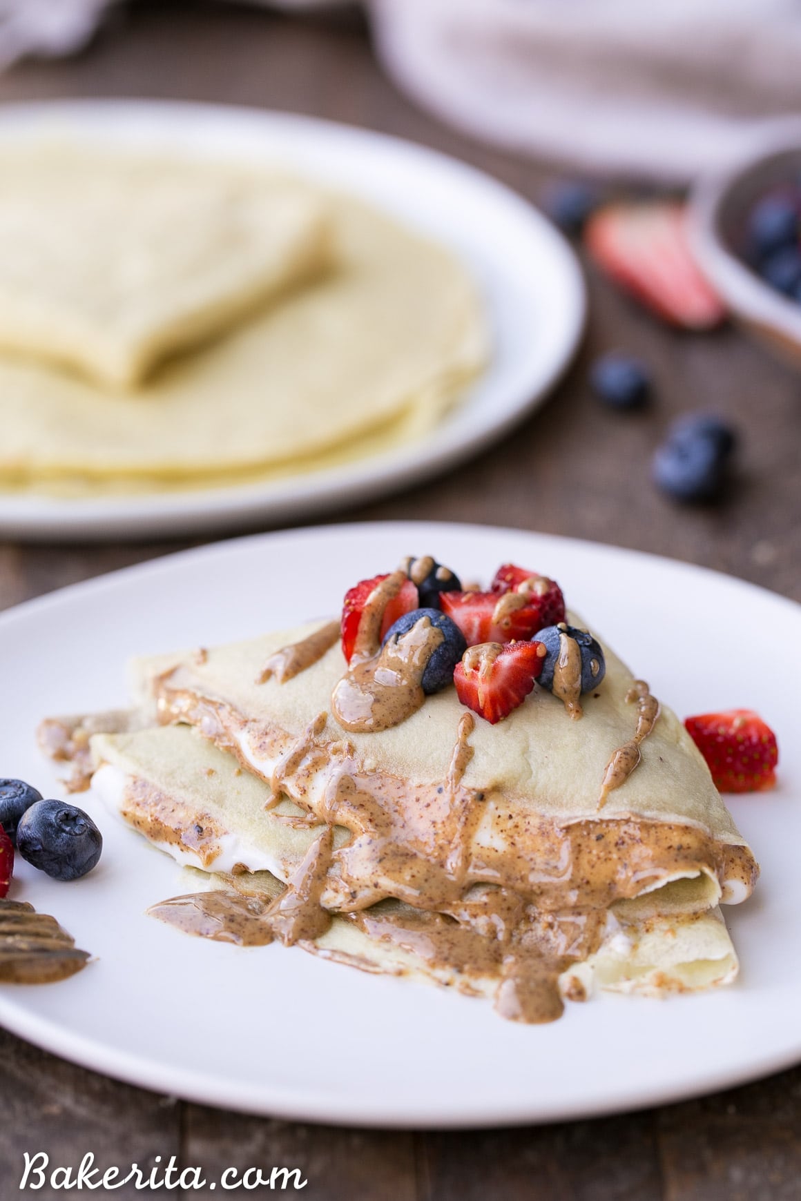 These Paleo Crepes can make any meal taste decadent, but they're made with healthy, clean ingredients. The batter is made in the blender in just a few minutes and they only take a minute or two to cook. You can fill them with any sweet or savory fillings you can think of! The possibilities are endless...