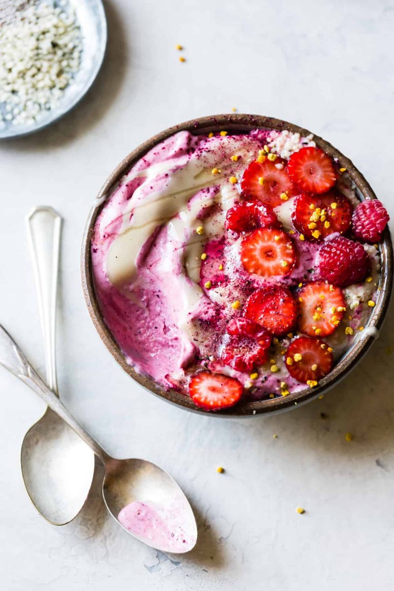 hibiscus berry smoothie bowls {gluten-free, vegan}