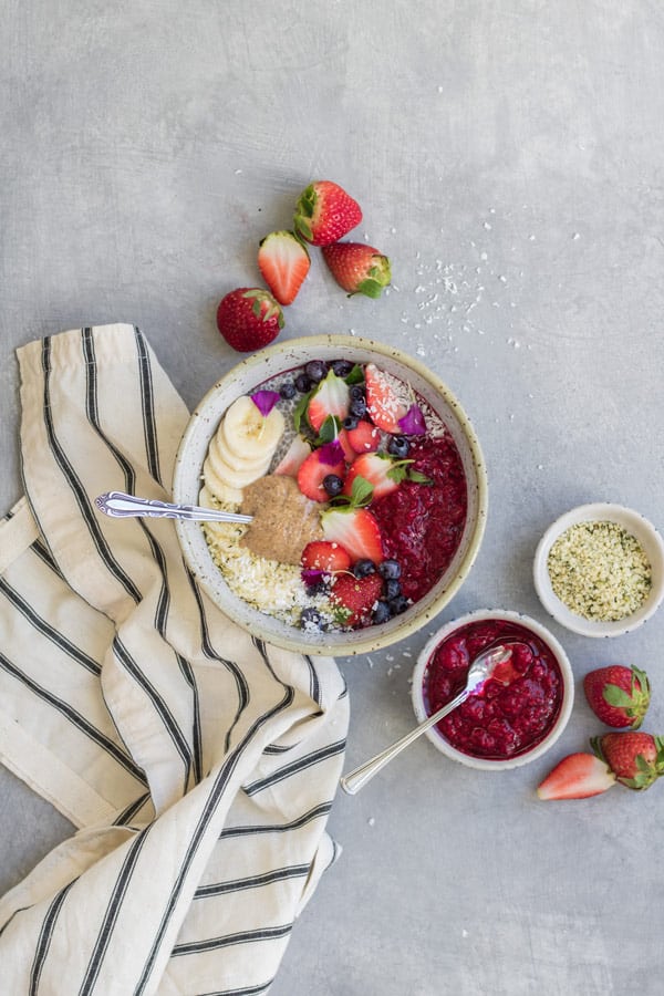 This Hippie breakfast bowl is a quick and easy nourishing breakfast you can prepare ahead of time. Loaded with good for you ingredients this bowl will keep you feeling great all day long!