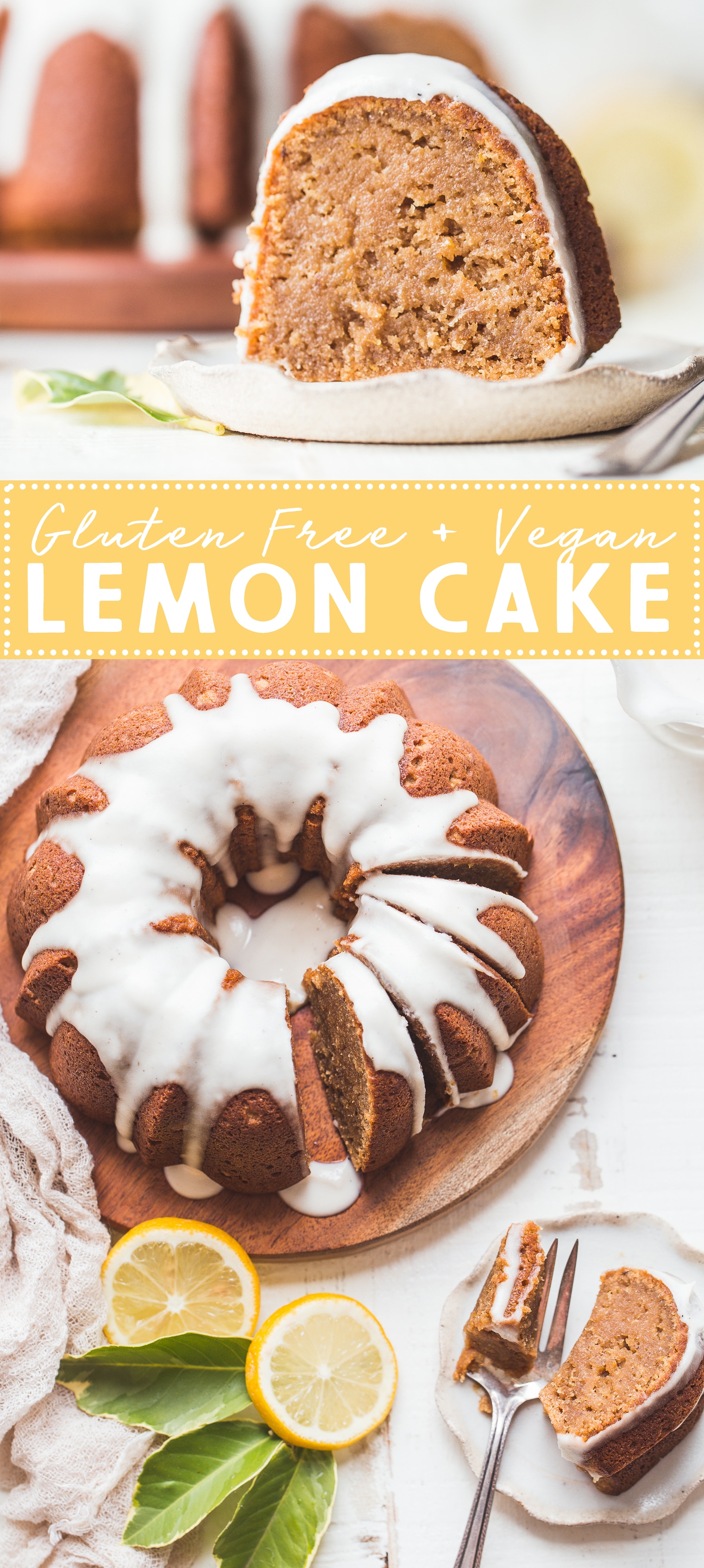 You'll love this easy-to-make Gluten-Free Vegan Lemon Cake! It is simple and elegant with a moist & airy crumb. To top it all off, we drizzle this paleo & refined sugar-free cake with a tangy lemon drizzle. 