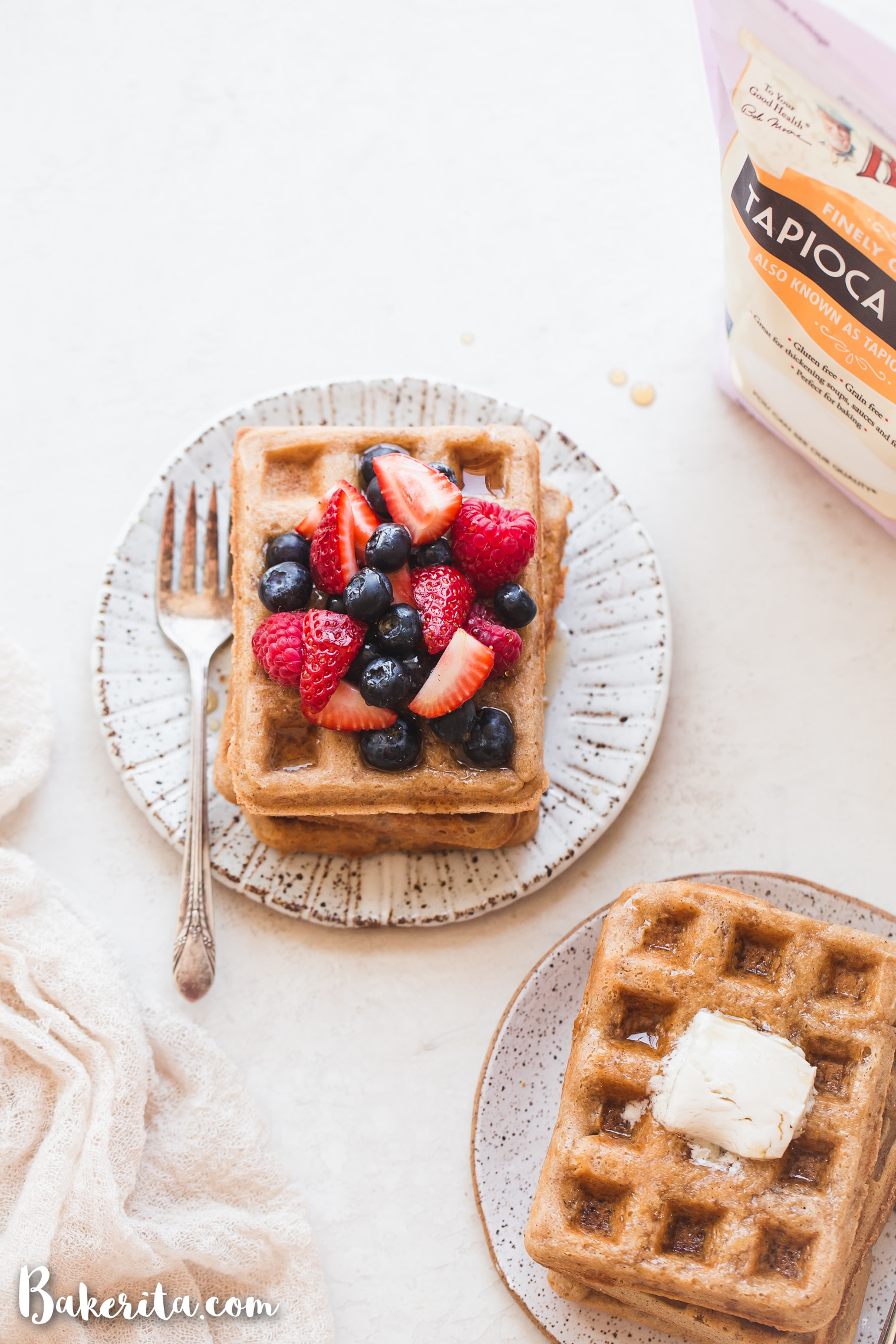 These Paleo Vegan Waffles are incredibly light, crispy, and best of all - easy to make! They're gluten-free, egg-free, and can easily be frozen for a quick breakfast.