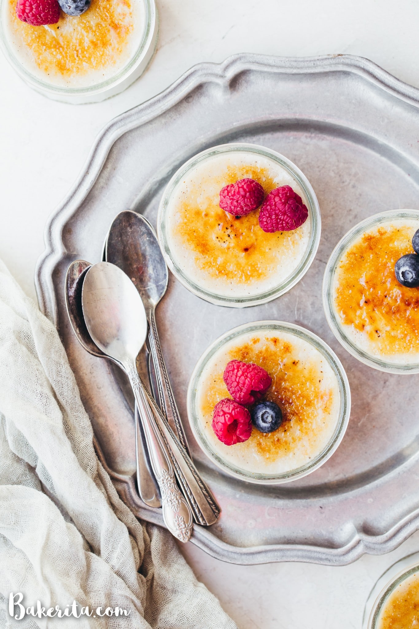 This Vegan Creme Brulee is a twist on the traditional French dessert that translates to "burnt cream". By using coconut milk and all-natural sweeteners, we make a paleo and vegan version of this classic dessert.